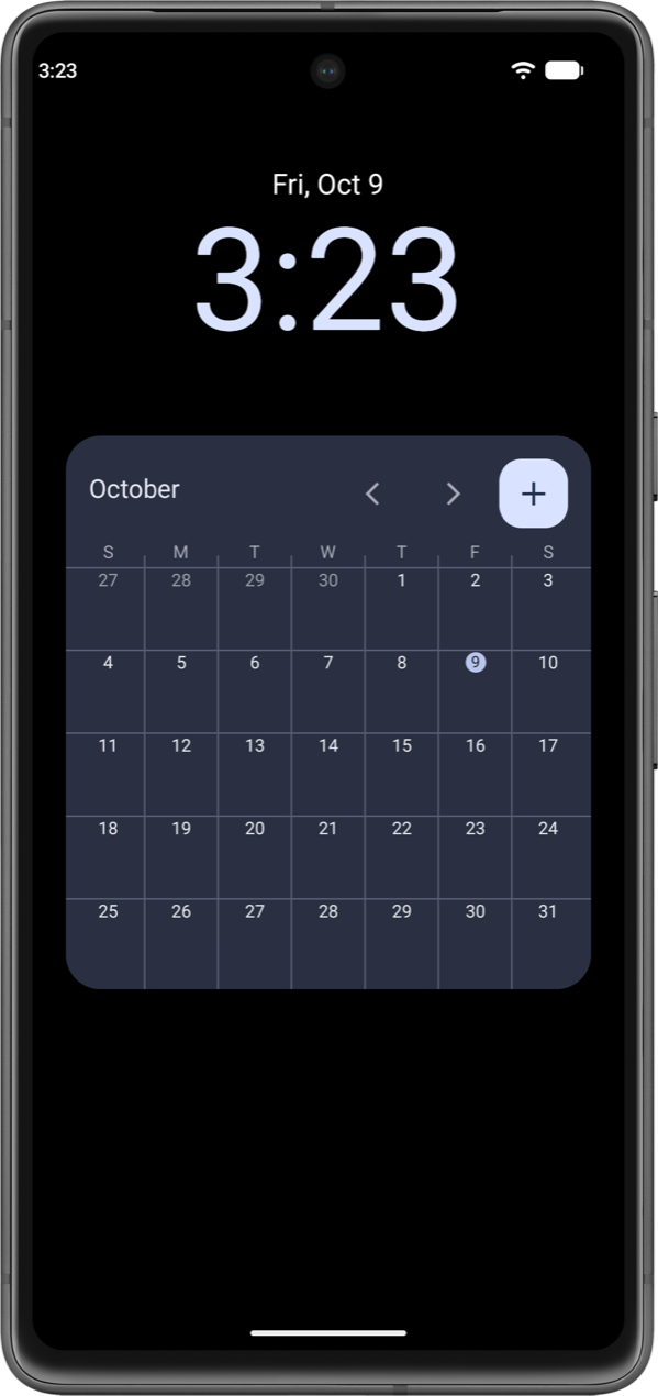 Widgets live on their own page left of home