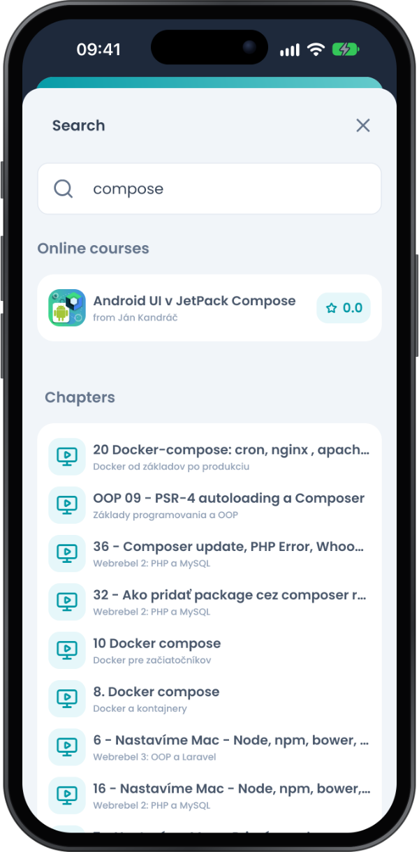 Search across courses and chapters