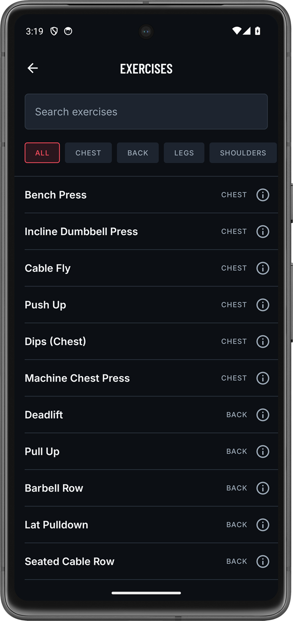The exercise library behind gym logging